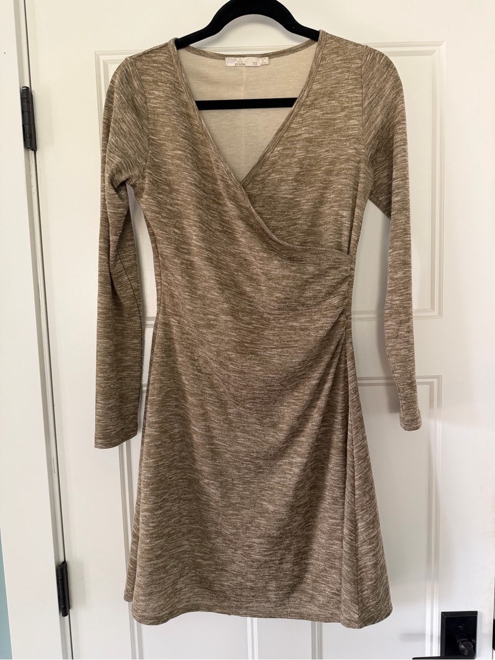 Prana Nadia Faux Wrap Dress, Heather Gold, Size XS
